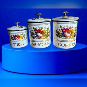 Vintage metal can set of three